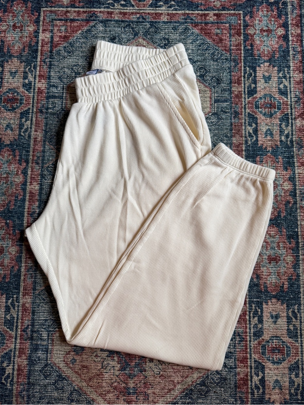 Old Navy Off-White Waffle-Knit Jogger Pants